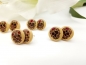 Preview: Skull Knopf Ohrstecker Holz Button